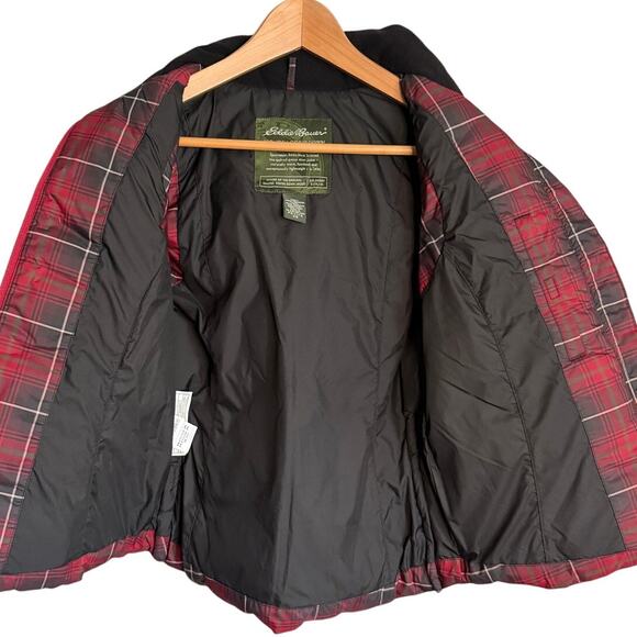 Eddie Bauer Red Plaid Goose Down Puffer Vest Petite XS Warm Outdoor - Picture 5 of 9